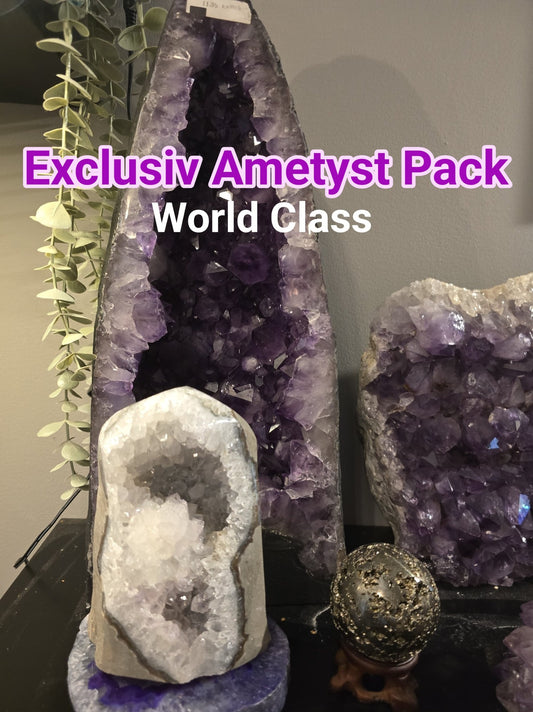 Kampanje / Exclusiv Crystal Ametyst 2 Pack ca. 14kg ( Uruguay + Brazilian Ametyst Geode ) - High Quality