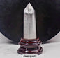 Large Clear Quartz Chevron Quartz TÅrnkrystall m/trebase, 10x3cm