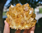 Medium Klar Gul mineralkvarts Cluster krystalldekorasjon, ca. 500gram