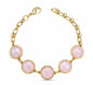 New 2025 Brazil Gem Friendship 18K Gold Plated Rose Quartz (Pearlized) Bracelet