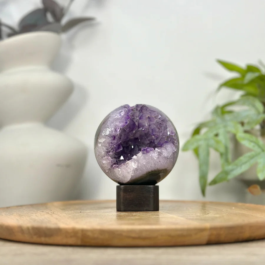 Uruguay Amethyst Druzy Sphere Geode - SPH0205, 86mm