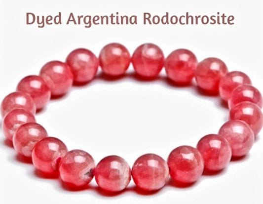 Enkelt og fleksibelt steinarmbÅnd, Dyed Argentina Rhodokrosite