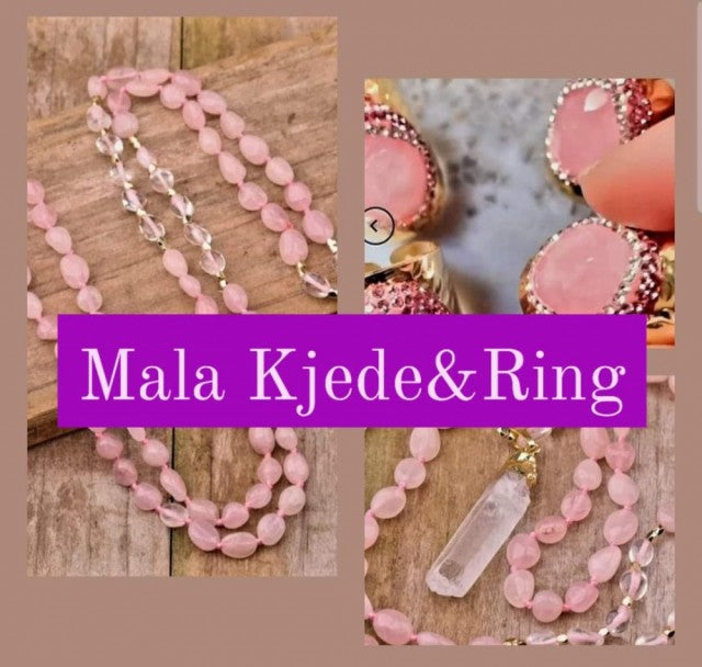 2 - 1 SUPERDEAL ROSE QUARTZ MALALJEDE & ROSE QUARTZ SILVERPLATED DRUZY QUARTZ RING