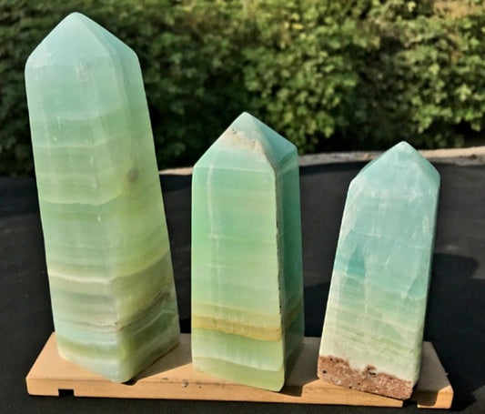 XL Ocean Blue / Green Calcite TÅrnkrystaller,.ca. 17 - 18cm