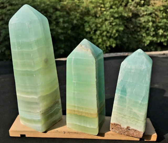 XL Ocean Blue / Green Calcite TÅrnkrystaller,.ca. 17 - 18cm