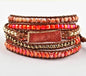 NYHET 2025 ! BOHO WRAP BRACELET 5 rader armbÅnd med Druzy Oransjel Quartz