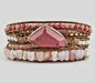 NYHET 2025 ! BOHO WRAP BRACELET 5 rader armbÅnd med stor Rhodonite sten