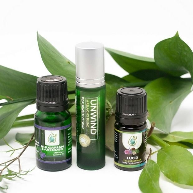 Nighttime Kit  Lucid Dreaming Blend, Bulgarian Lavender, & Sensitive Unwind Relaxation Blend