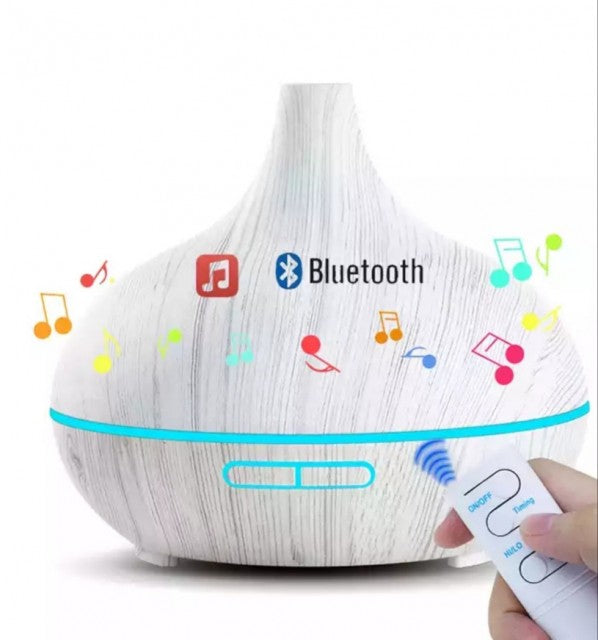 Bestselger / Stor og lekker  550ml Aroma Damp Diffuser med Bluetooth, høytaler, ledlys og fjernkontroll  !