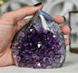 Natural Uruguay Amethyst Agate & Jasper Stone Flame Carving, 15x15cm | FST0125