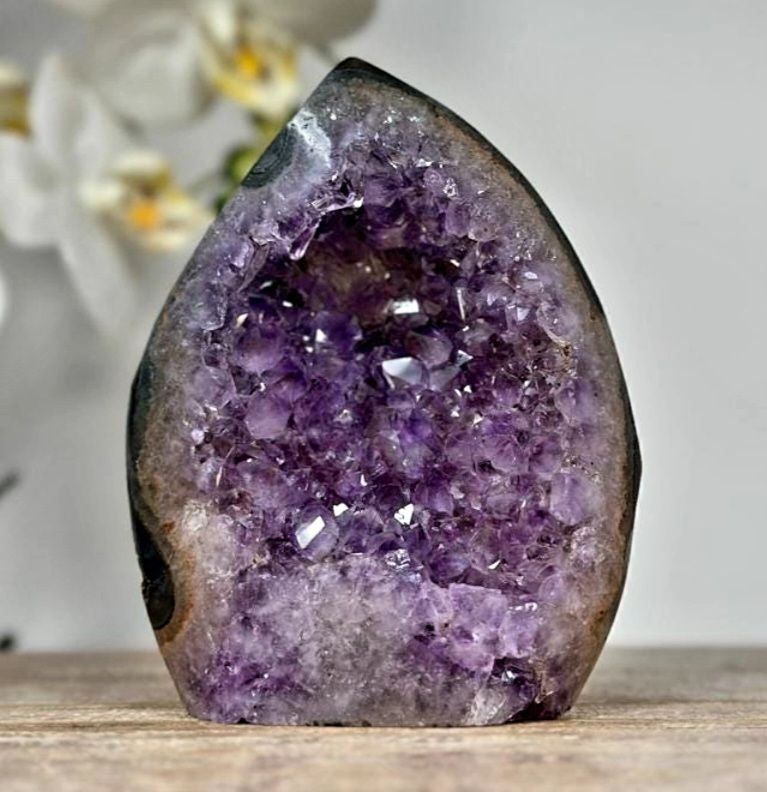 Natural Large URUGUAY Amethyst Flame Carving | FST0080, 16x13cm