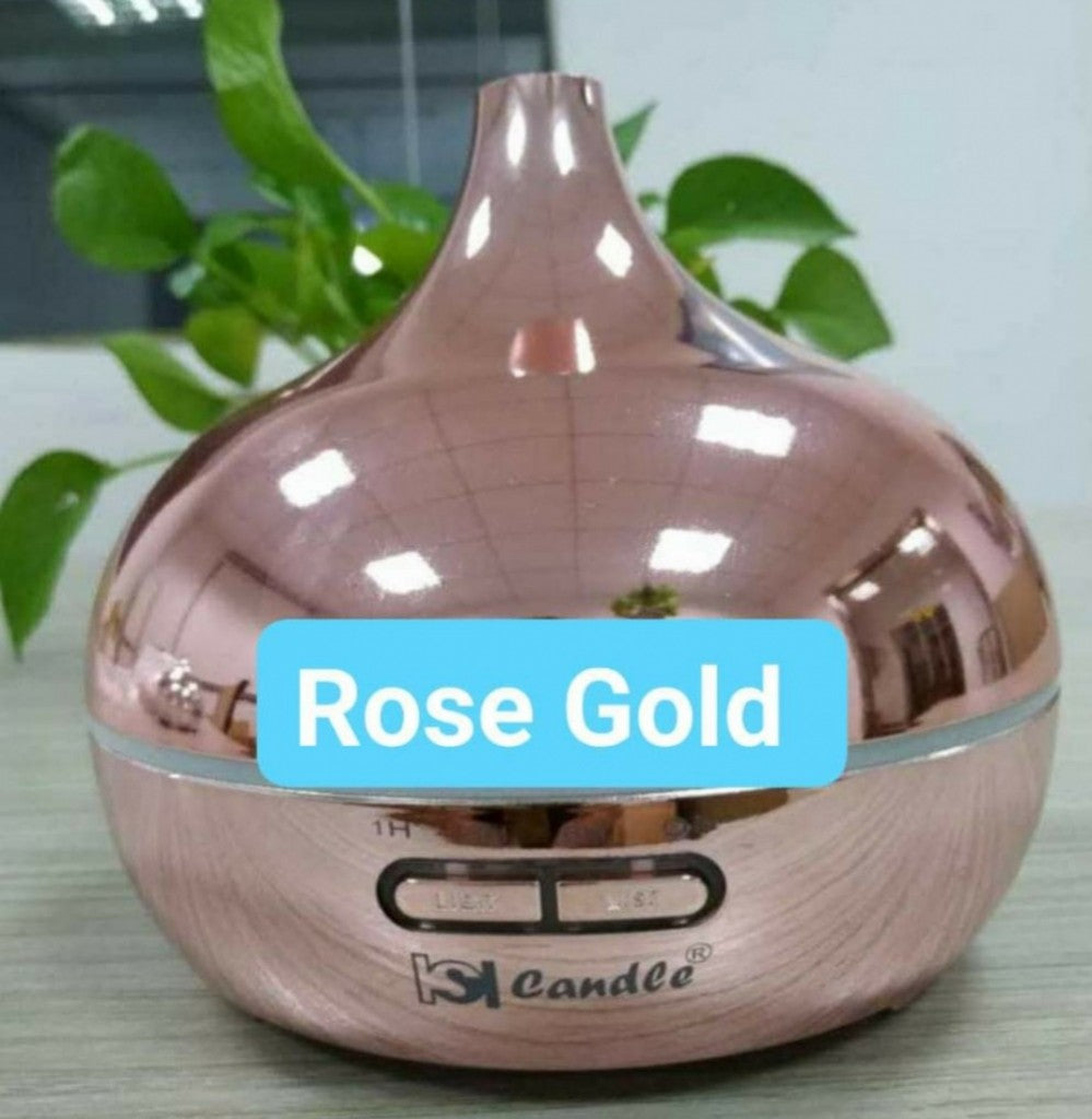 Ultrasonic Gold Design Diffuser m/ledlys og remote control, 15x15cm, 300ml vanntank
