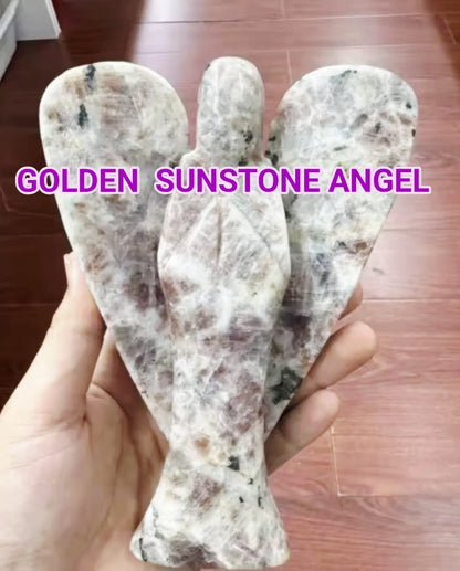 Supervakker Golden Sunstone Angel, 18cm