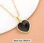 Small Hearts Designkjede 17mm - Gold Electroplated - Sort Onyx
