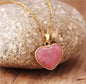 Large Rhodokrosite Heart 25mm Designkjede , Gold Electroplated