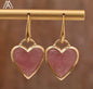 Nye MICCI Design Øredobber ( 20mm - Heart Design ) , 18K Gold Electroplated,Strawberry Quartz