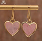 Nye MICCI Design Øredobber ( 20mm; - Heart Design ) , 18K Gold Electroplated, ROSE QUARTZ