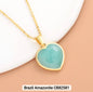 Small Hearts Designkjede 17mm - Gold Electroplated -  Amazonite