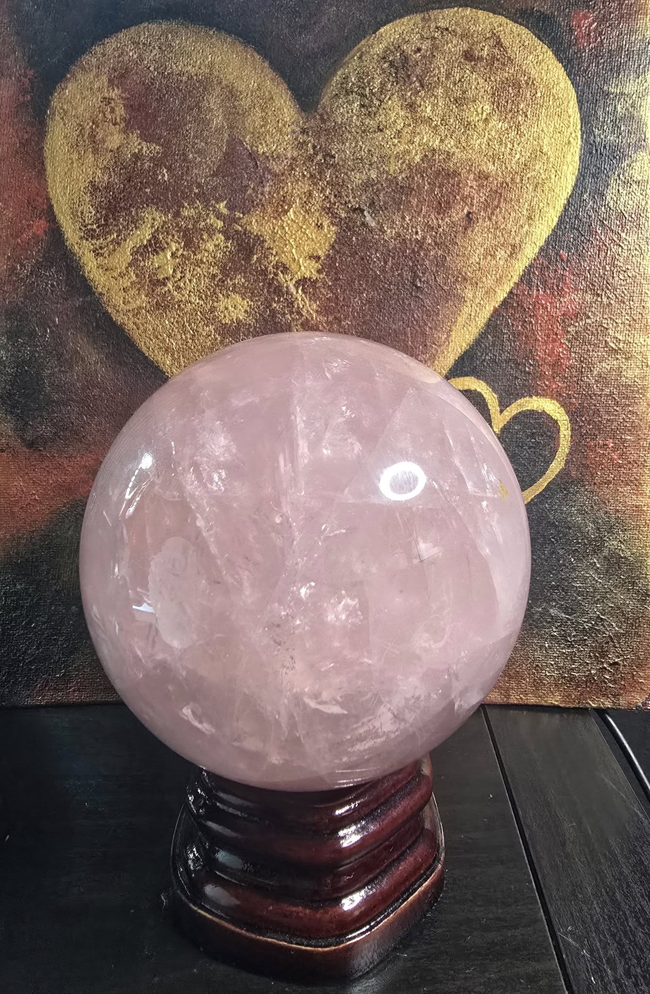 Vakker ROSE QUARTZ w/Stand, ca. 95mm - 1.6kg