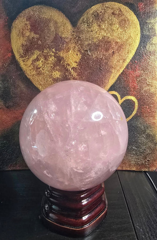 Vakker ROSE QUARTZ w/Stand, ca. 95mm - 1.6kg