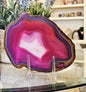 Lekker Pink Brazilian AGATE Home Decor Slice 15x10cm m/støtte ..