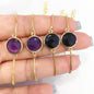 Nye MICCI Design Petit Armbånd, Gold Electroplated m/justerbar lenke, rund sten - Black Agate