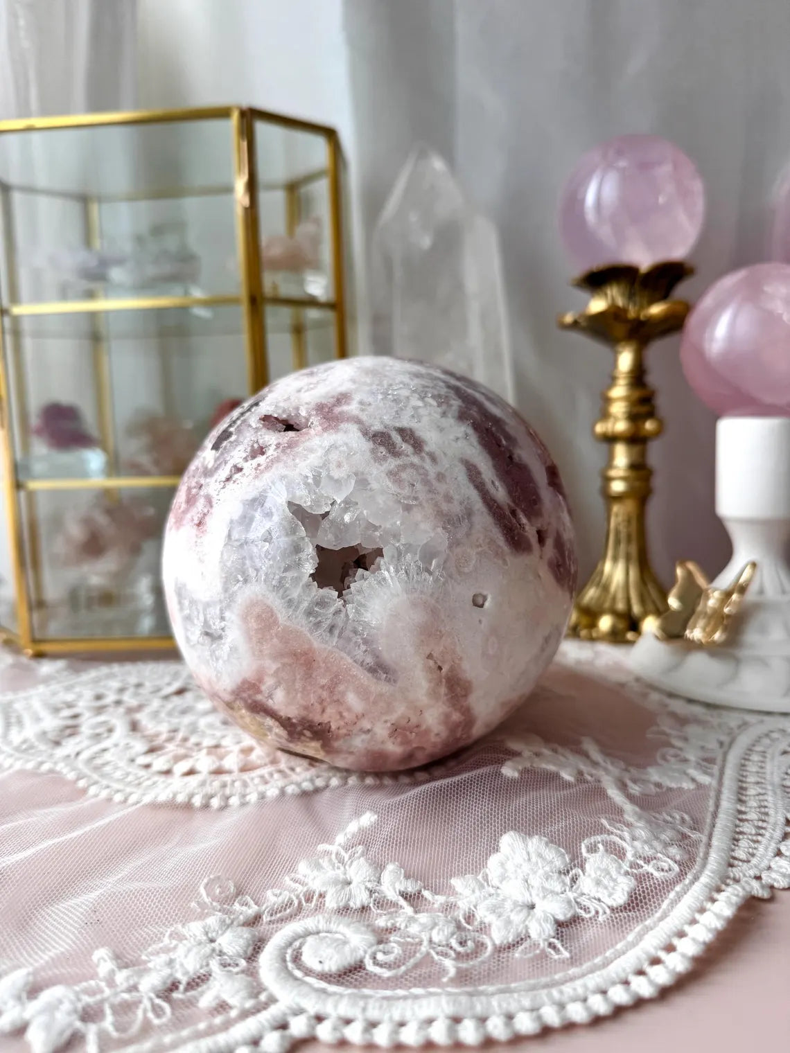 Giant Druzy Pink Amethyst Sphere, 1.7kg, 11cm