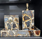 Handcrafted Brazilian Black Agate 3-Piece Bathroom Accessories Set – Luxury Natural Stone Bathroom Decor
