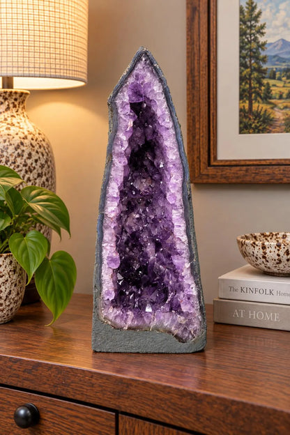MÅNEDENS UTVALGTE / HIGH QUALITY PREMIUM BRAZILIAN AMETYST GEODE - Inntil 40% OFF + Fri Frakt - 10kg , 42x19x12cm
