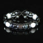 Trendy og Exclusivt Shambhala Armbånd sett, Blue Tigereye, White Agate og Hematitt, unisex og justerbare
