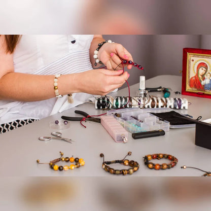 New 2026 Design / Handmade Trendy og Exclusivt Shambhala Armbånd, " Tiger Talisman " Bracelet – Tiger’s Eye, Sunstone, Citrine &amp; Pyrite, Abundance - Protection - Joy - Strength