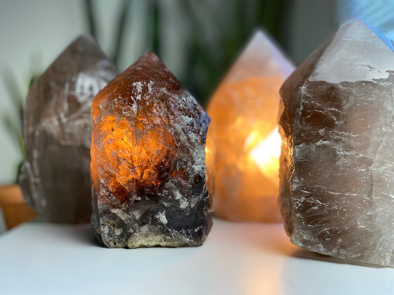 RAW SMOKE Quartz Led Lampe, ca. 15 x10cm - 1.5kg, Large