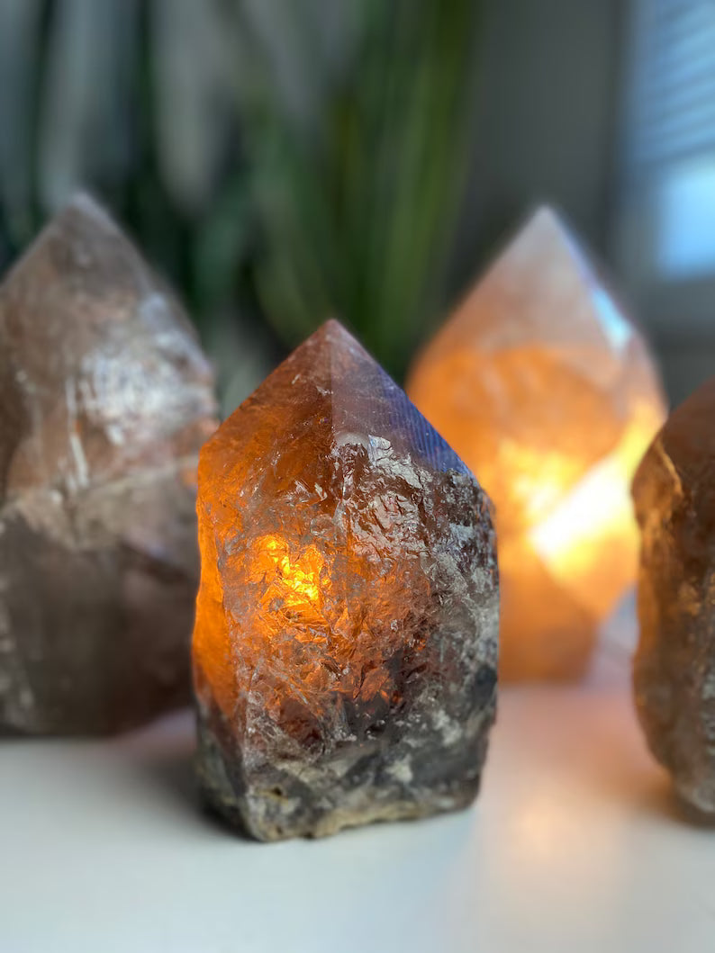 RAW SMOKE Quartz Led Lampe, ca. 15 x10cm - 1.5kg, Large