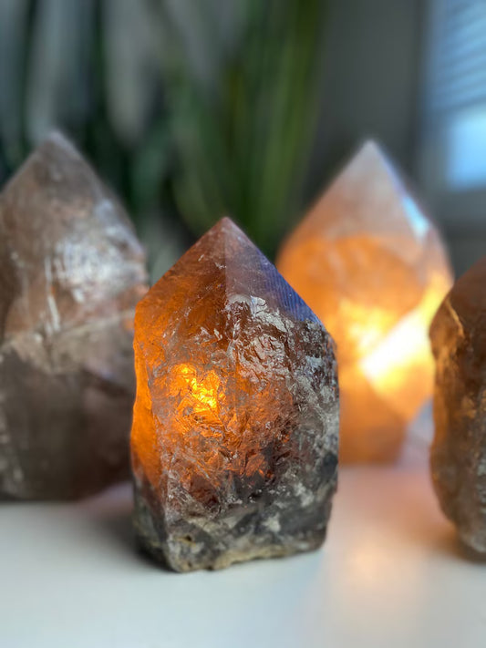 RAW SMOKE Quartz Led Lampe, ca. 15 x10cm - 1.5kg, Large