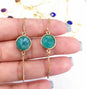 Nye MICCI Design Petit Armbånd, Gold Electroplated m/justerbar lenke, rund sten - Amazonite