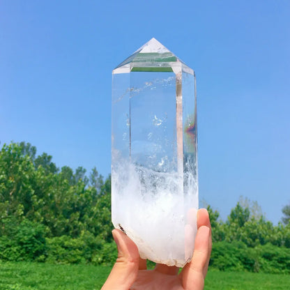 XXL Clear / White Quartz Tower i AA Kvalitet, ca 2kg, 20 - 25cm