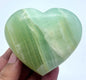 Stort og flott Carribean Calcite Green banded ( mønstert ) Pistachio Hjertesten , XL ca. 65 - 70mm
