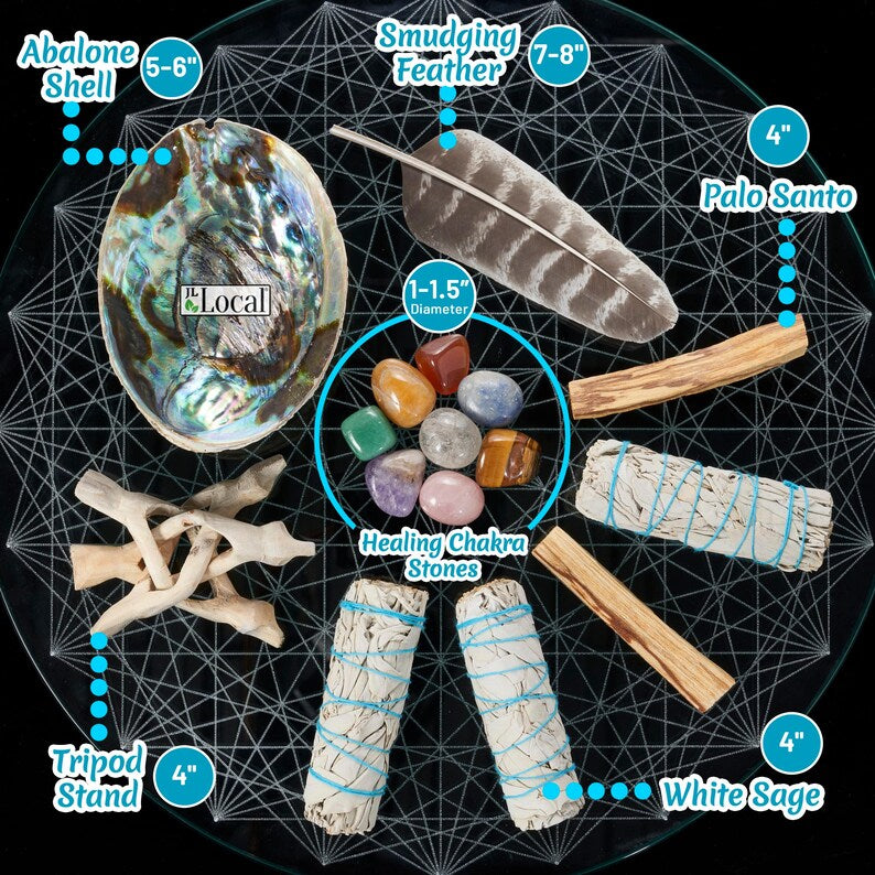 2026 Kampanje Nyhet ! / Premium Smudge Gavesett for Husrens & Meditasjon inkl. Indian Mini Crystal Drømmefanger