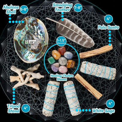 2026 Kampanje Nyhet ! / Premium Smudge Gavesett for Husrens & Meditasjon inkl. Indian Mini Crystal Drømmefanger