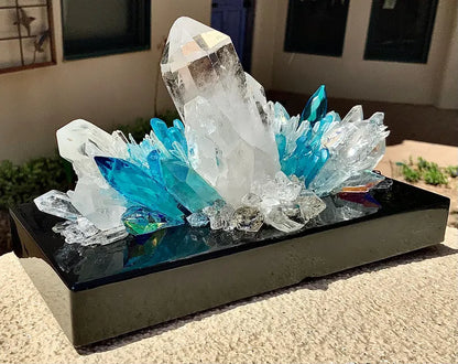 Fantastisk håndlaget CLEAR QUARTZ CRYSTAL Lampedekorasjon“ “STAR 🌟 LIGHT STAR BRIGHT. FIRST STAR I SEE TONIGHT