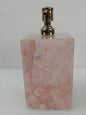 Handcrafted Rose Quartz Soap Dispenser, Luxurious Bathroom Decor, 15x10x10cm