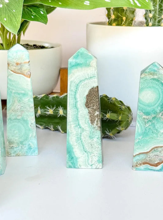 Supervakre Blue Aragonite Point Tower, Medium 7 -10cm