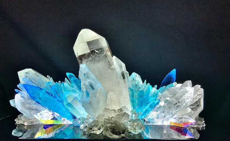 Fantastisk håndlaget CLEAR QUARTZ CRYSTAL Lampedekorasjon“ “STAR 🌟 LIGHT STAR BRIGHT. FIRST STAR I SEE TONIGHT