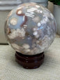 Vakker Flower Blossom Agate Sphere , ca. 80mm - 855gram