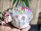 Medium Hvit Aura mineralkvarts Cluster krystalldekorasjon, ca. 500gram