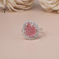 Unike og vakre AGATE Geode Druzy Ring | Sterling Silver, CZ Halo, Adjustable, Geode Size - 16x13mm