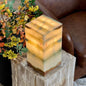 Green Mexican Onyx Table Lamp - Unique and handcrafted Exquisite Stone Lamp for Living Room; Bedroom, Large Size 30x15x15cm...
