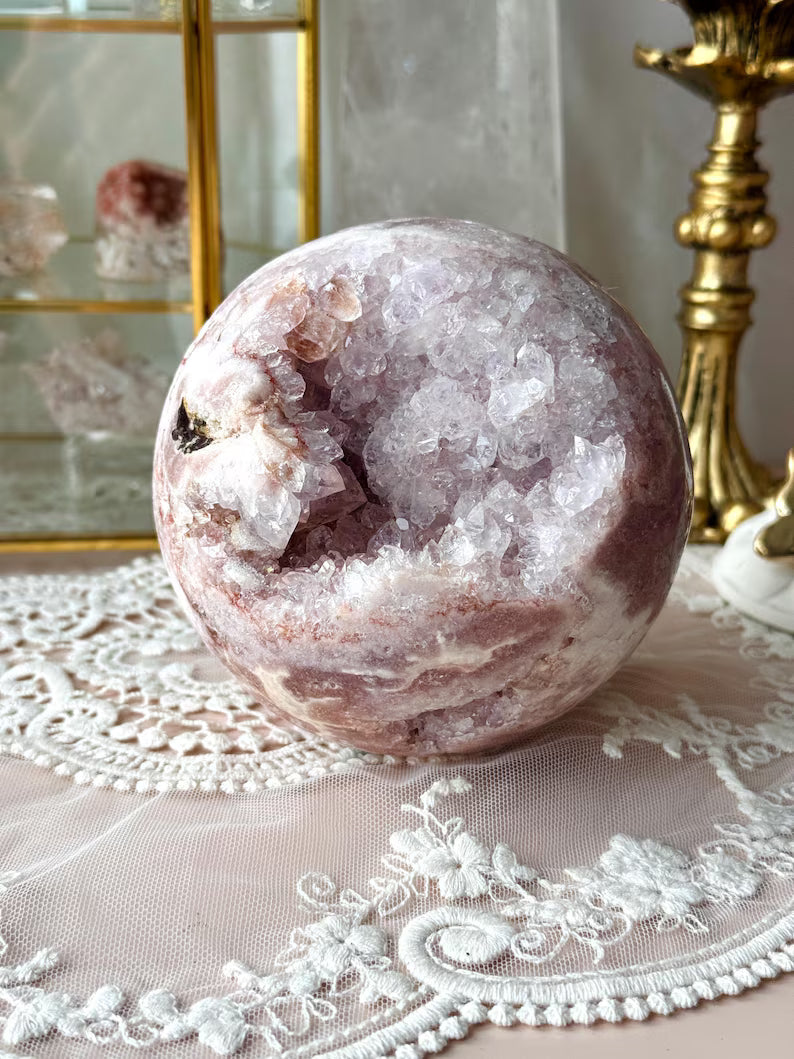 Giant Druzy Pink Amethyst Sphere, 1.7kg, 11cm