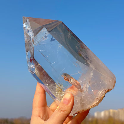 XXL Clear / White Quartz Tower i AA Kvalitet, ca 3.5 - 4kg, 30cm