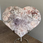 Statement Flower Agate with Amethyst Heart, 870gram , ca 14x10cm inkl. stand